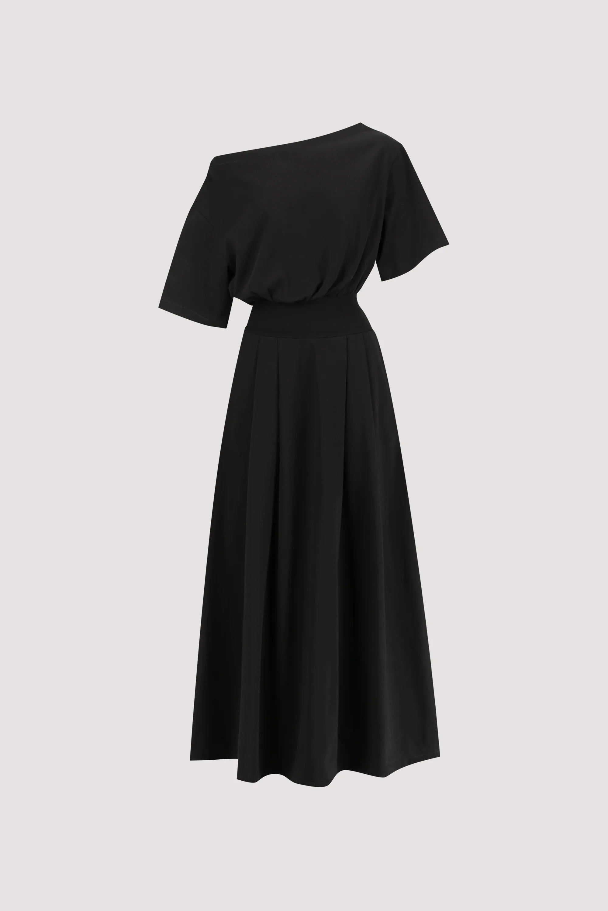 Black maxi dress asymmetric