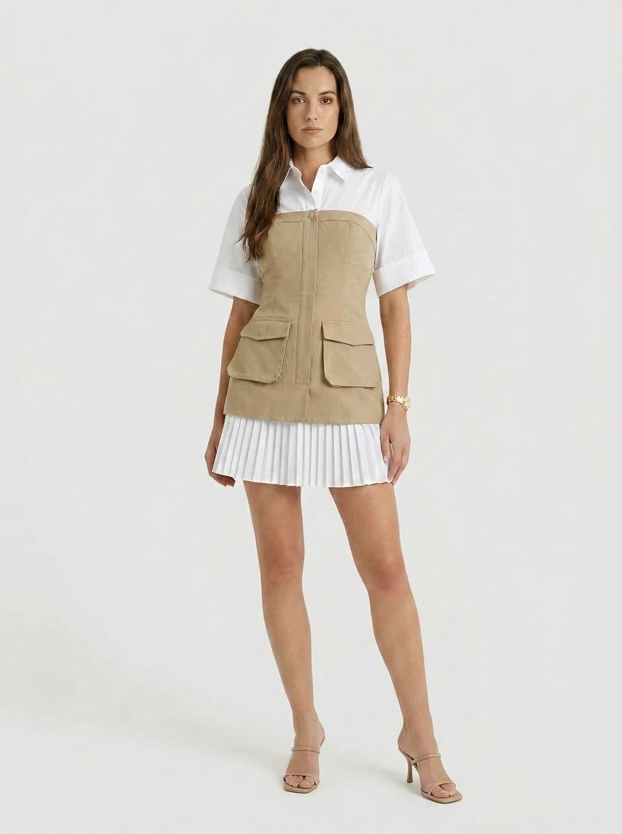 Crosby Mini Dress Khaki