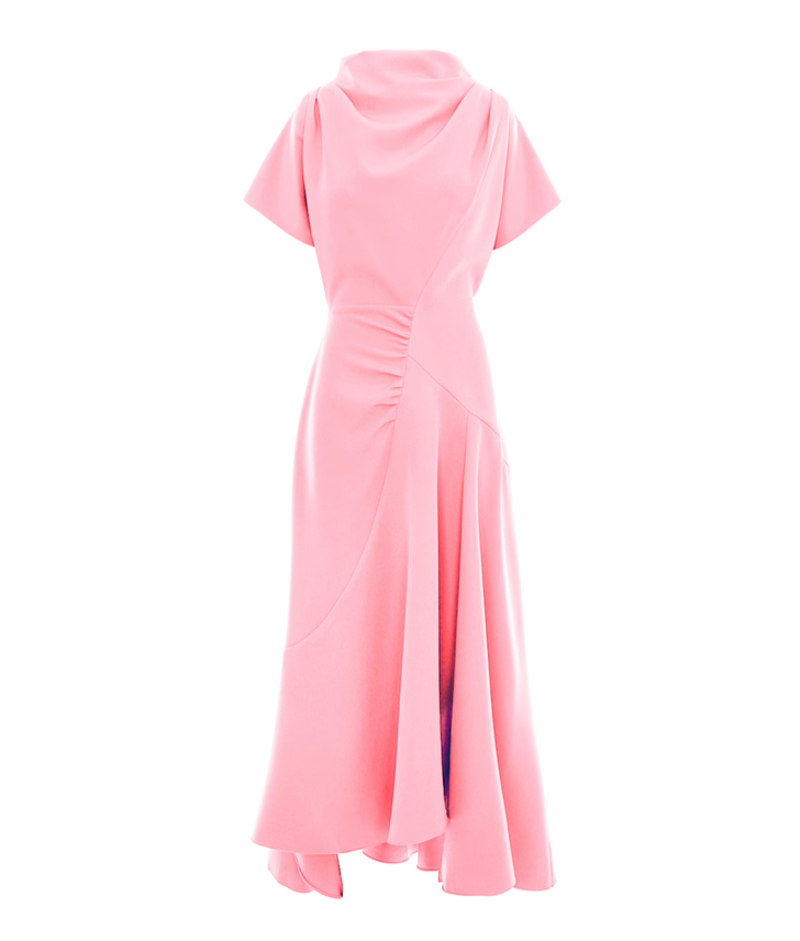 Pale Pink Dress With Draped Front